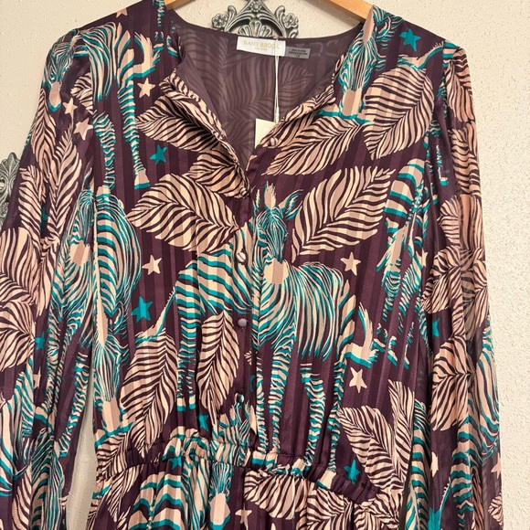 NWT Ramy Brook Enya Tiered Maxi Dress Zebra Printed - Picture 4 of 9